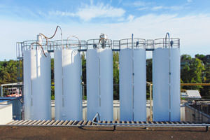 painted storage tank silos in Erie, PA