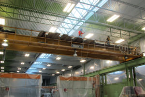 spray painting steel structures in a Gary, IN facility