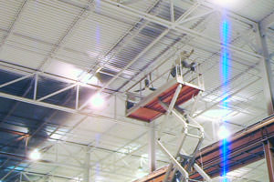 Indianapolis, IN industrial ceiling spray painting by professional painters